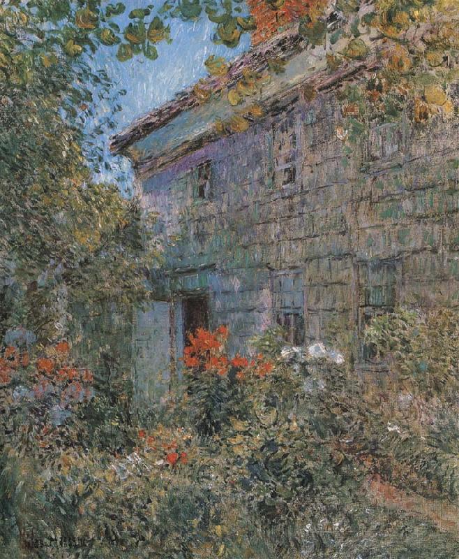 Childe Hassam Old House and Garden,East Hampton,Long Island oil painting image